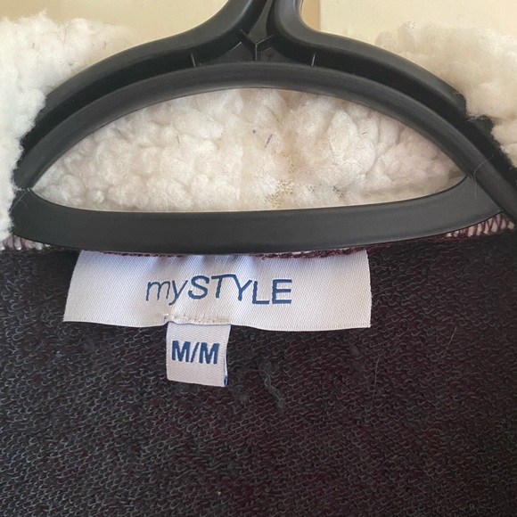 Sherpa cardigan - burgundy - Picture 4 of 7